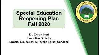 LCUSD Special Education Town Hall: August 5th, 2020