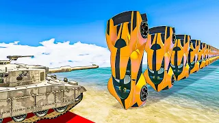 Testing Tanks vs Satisfying Car Dominos in GTA 5