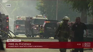 Large fire sparks in central Phoenix