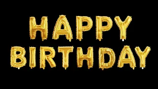 Happy Birthday Gold Foil Balloon 4K Screensaver