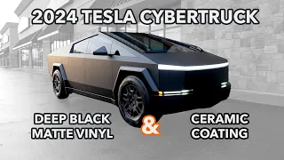 New Cybertruck Matte Deep Black Vinyl Wrap & Ceramic Coating: Ultimate Customization