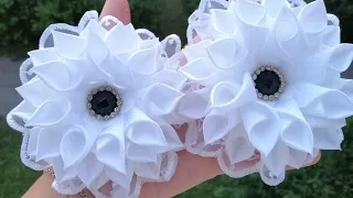 Цветы из лент 2.5cm/🌺 Очень легкий вариант/🌺 Ribbon Flowes/Tutorial/D.I.Y