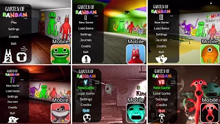 Garten of Banban 1,2,3,4,5,6 - Mobile Main Menu Comparison (Concept)