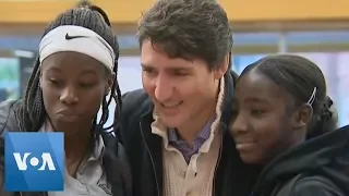 Canada's PM Trudeau Greets Supporters After Election Win