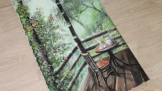 Rainy Day _Acrylic Painting || Step-by-Step Tutorial For Beginners