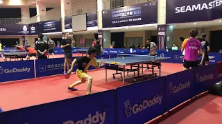 Tomokazu Harimoto (JPN) warming up with Maharu Yoshimura | 2018 China Open | TABLE TENNIS WONDERKID