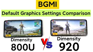 Dimensity 920 vs Dimensity 800U BGMI Default Graphics Settings Comparison 🔥🔥🔥