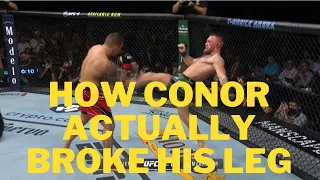 How Conor McGregor Actually Broke his leg - Elbow check by Dustin Poirier | 4K slow motion