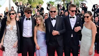 Kevin Costner makes rare appearance with five of his kids at Cannes Film Festival