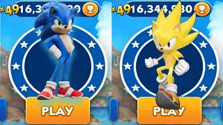 Sonic Dash VS Super Sonic Dash _ Movie Sonic vs All Bosses Zazz Eggman