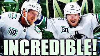 CANUCKS GET HUGE WIN, TIE UP SERIES VS VEGAS GOLDEN KNIGHTS (PETTERSSON & TOFFOLI 3 POINTS + HORVAT)