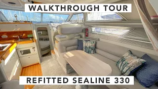 Video Walkthrough Tour of Sealine 330 Statesman - Refitted example, New Nav, Upholstery and more!