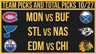 FREE NHL Picks Today 10/27/22 NHL Picks and Predictions