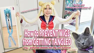 HOW TO KEEP WIGS FROM GETTING TANGLED | wig shield tutorial #sailormoonwig #hatsunemikuwig #hutaowig