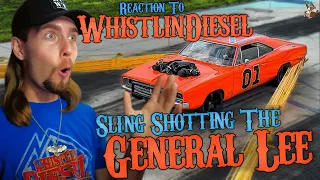DUKES OF HAZZARD FAN REACTS TO WHISTLINDIESEL LAUNCHING GENERAL LEE WITH GIANT SLINGSHOT!!!