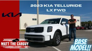 The 2023 Kia Telluride LX is the most “loaded” base trim level of any mid size SUVs. Review, drive.