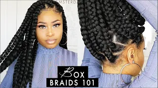 EASY & NEAT JUMBO BOX BRAIDS (elastic band method)