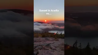 Sunset vs Sunrise in Acadia National Park at Cadillac Mountain. Which would you choose? #acadia