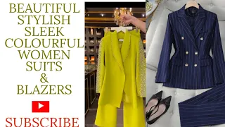 BEAUTIFUL STYLISH SLEEK COLOURFUL WOMEN SUITS & BLAZERS. #celebrities #womensuits #owambe