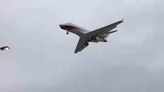 Bombardier Challenger 300 Landing at Barnstable Municipal Airport-5/2/19