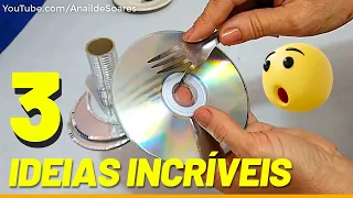 3 IDEIAS INCRÍVEIS DE ARTESANATO COM CD - FAÇA VOCÊ MESMO E VENDA