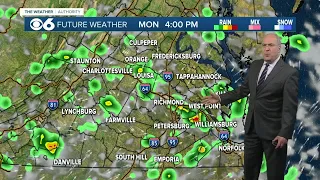 Hour-by-hour look at Virginia storm chances for Monday