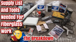 Fiberglass Supply List - What Materials Needed For Custom Fiberglassing Projects For Learning How To