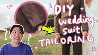 EASY FIX - Shortening A Suit Jacket Blazer Sleeve🕺🤵(tailoring my fiancès wedding suit)
