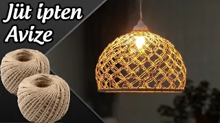 What to do with jute rope? Balloon Chandelier Making - Jute Rope Lampshade Making