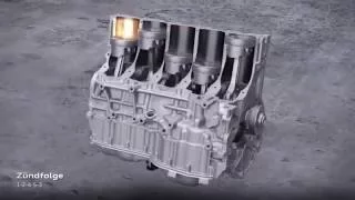 Audi - Animation Reihen Fünfzylinder Motor | AutoMotoTV Deutsch