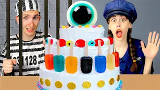 Mukbang Giant Eyeball Jelly Cake 하이유의 대왕 눈알 젤리 케이크 먹방! Escaping from a Candy Jail | HUBAGIRL