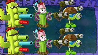 Plants vs Zombies Hack | Cactus Cattail Chomper Gatling Pea Vs All Zombies | PvZ Imitater