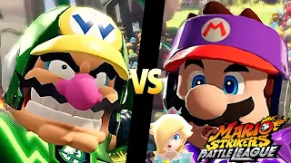 Mario Strikers Battle League Team Wario vs Team Mario in Jungle Retreat