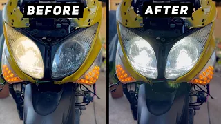 Yamaha Tmax 500 - Dual Headlight Mod with LED projector bulbs upgrade! | Mitch's Scooter Stuff