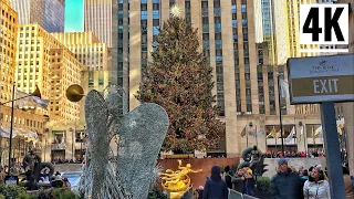 ⁴ᴷ⁶⁰ Rockefeller Christmas Tree 2019, Saks 5th Avenue, Radio City Music Hall | Christmas Walk in NYC