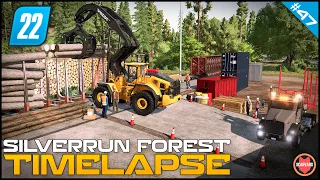 🇺🇸 Unloading Trailer With Logs Onto A Train - Logging Series ⭐ FS22 Silverrun Forest Timelapse