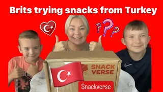 English family tries snacks from Turkey 🇹🇷 #snacks #turkish #uk @snackverse