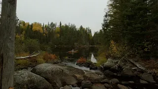 Solo fall canoe trip in the BWCA Wilderness 2023, Kawishiwi Lake entry.