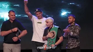 VASYL LOMACHENKO & USYK HONOR POPPACHENKO WITH SPECIAL WBC BELT IN MEXICO