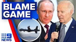Moscow blames US over downed American drone | 9 News Australia