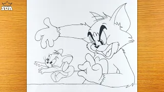 How to draw Tom and Jerry step by step || how to draw tom and jerry step by step slowly