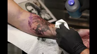 The Crow tattoo Brandon Lee - time lapse video
