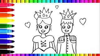 Princess 👸and Prince Drawing, Painting and Coloring for Kids & Toddlers | Easy Step by Step Guide