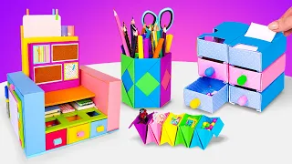 DIY SCHOOL SUPPLIES || Easy Paper Crafts From Materials You Already Have On Your Desk