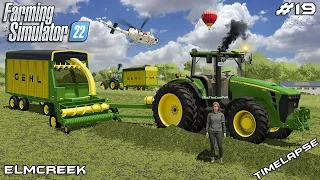 GRASS silage harvest with MrsTheCamPeR & John Deeres | Elmcreek | Farming Simulator 22 | Episode 19