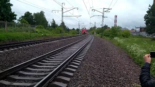 "В дождь"! ЭП2К-333 с пассажирским поездом №376 "Москва-Воркута".