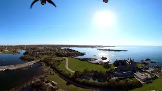 Mavic 2 Pro with Insta 360 One X2 flying over Ocean Drive, Newport, Rhode Island