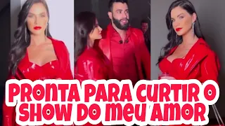 DESLUMBRANTE! Andressa Suita surge TODA de vermelho para acompanhar seu amado no buteco