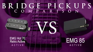 EMG HOT 70 RETRO ACTIVE vs EMG 85 - Bridge Pickup Guitar Tone Comparison Demo