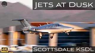 Corporate Jets at Dusk! (4K) | Plane Spotting | [KSDLSCF]